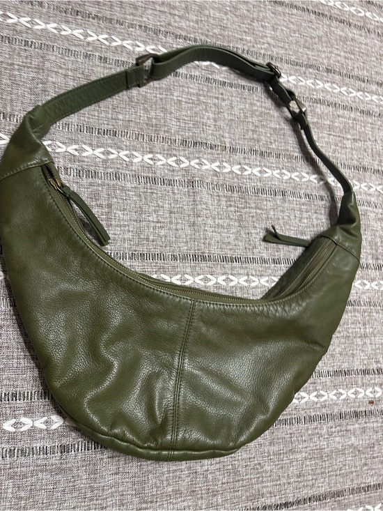 Free People Handbags - Free People Idle Hands Sling Olive Green Crescent Crossbody Bag